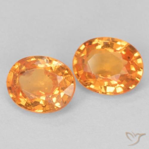 Gemme di Granato spessartite Arancione brillante naturale da 0.93 ct, Ovale, VS