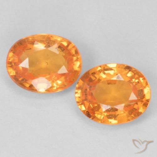 0.93ctw Naturale Arancione brillante Granato spessartite, Ovale, VS