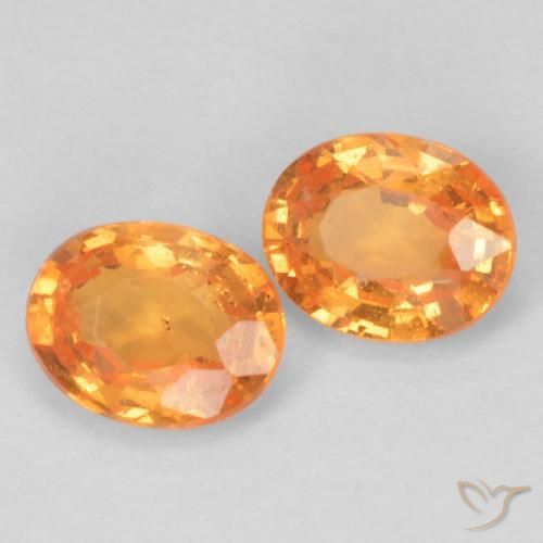 Gemme di Granato spessartite Arancione brillante naturale da 0.93 ct, Ovale, VS