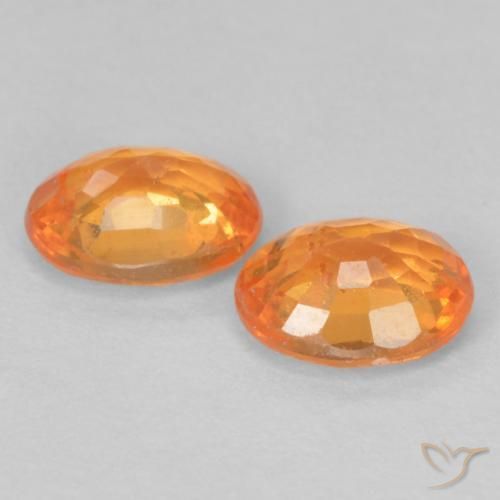 Gemme di Granato spessartite Arancione brillante naturale da 0.93 ct, Ovale, VS