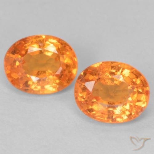 0.99ctw Naturale Arancione brillante Granato spessartite, Ovale, VS