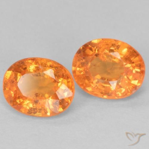 Gemme di Granato spessartite Arancione brillante naturale da 0.99 ct, Ovale, VS