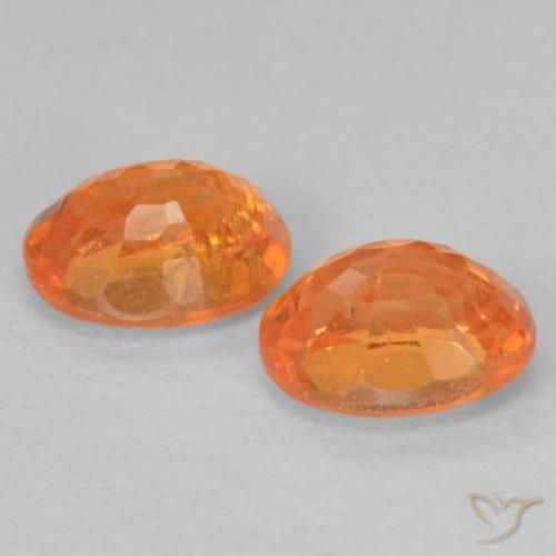 Gemme di Granato spessartite Arancione brillante naturale da 0.99 ct, Ovale, VS