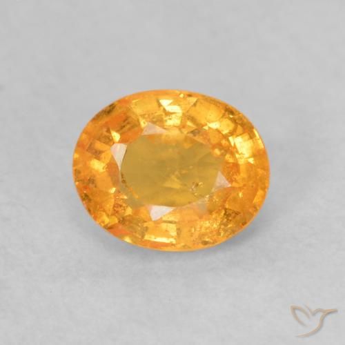 0.55ct Naturale Albicocca Arancia Granato spessartite, Ovale, VS-SI