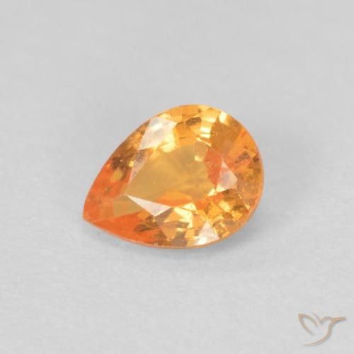 0.39ct Naturale Arancione brillante Granato spessartite, Forma a pera, VVS-VS