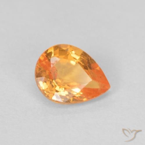 Granato spessartite Arancione brillante naturale da 0.39 ct, Forma a pera, VVS-VS
