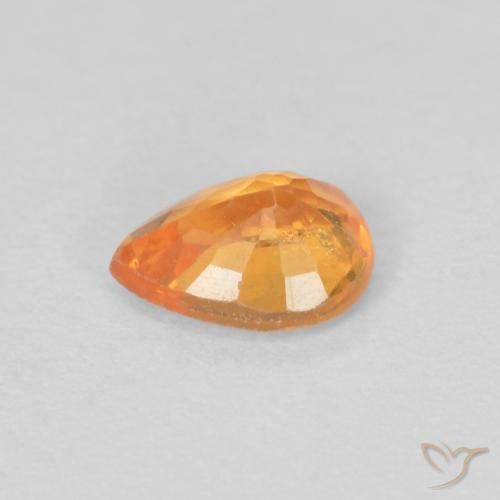 Granato spessartite Arancione brillante naturale da 0.39 ct, Forma a pera, VVS-VS