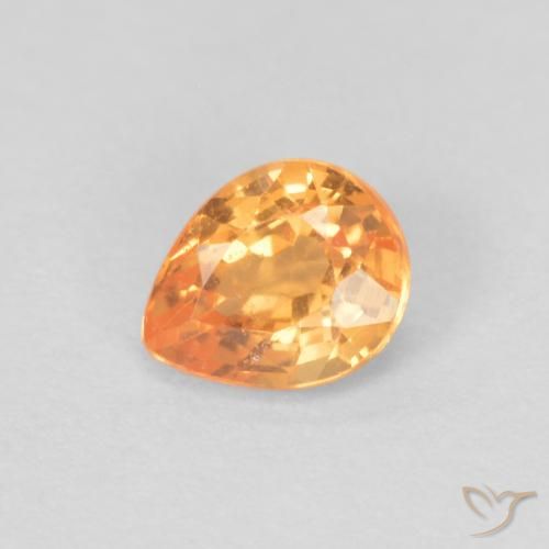 0.43ct Naturale Arancione brillante Granato spessartite, Forma a pera, VVS-VS
