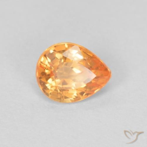Granato spessartite Arancione brillante naturale da 0.43 ct, Forma a pera, VVS-VS