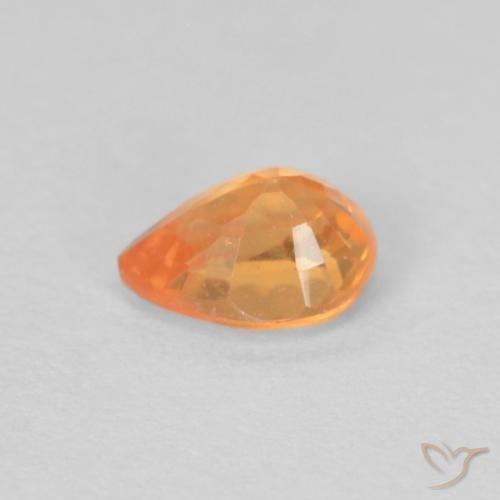 Granato spessartite Arancione brillante naturale da 0.43 ct, Forma a pera, VVS-VS