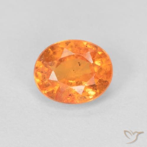 0.54ct Naturale Arancio Medio Granato spessartite, Ovale, VS-SI
