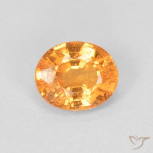 0.56ct Naturale Arancione brillante Granato spessartite, Ovale, VS-SI
