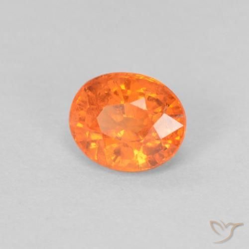 Granato spessartite Arancia Fuoco naturale da 0.54 ct, Ovale, VS