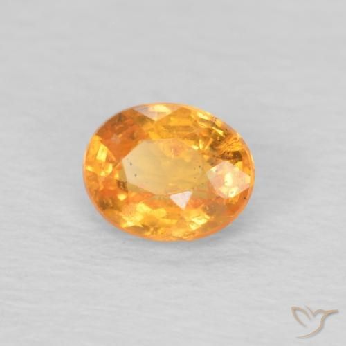 Granato spessartite Arancione brillante naturale da 0.38 ct, Ovale, VS