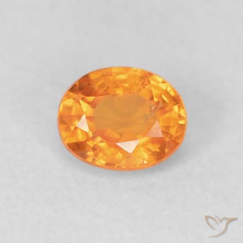 Granato spessartite Arancione brillante naturale da 0.53 ct, Ovale, VS