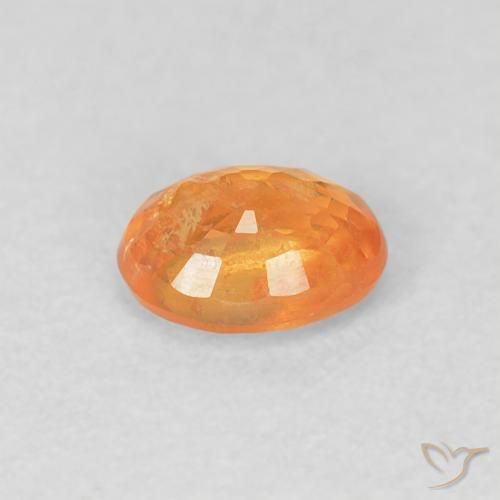 Granato spessartite Arancione brillante naturale da 0.53 ct, Ovale, VS-SI