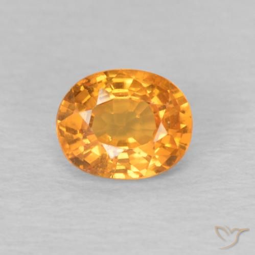 0.50ct Naturale Arancione brillante Granato spessartite, Ovale, VS