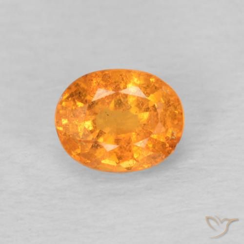 0.58ct Naturale Arancione brillante Granato spessartite, Ovale, VS-SI