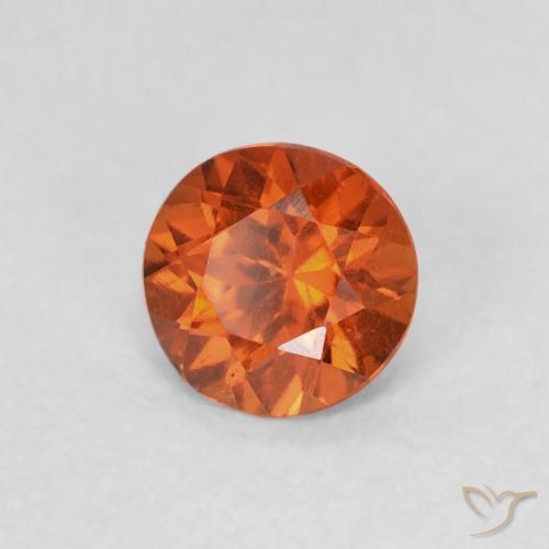 Granato spessartite naturale arancione da 0,57 ct, taglio rotondo, SI