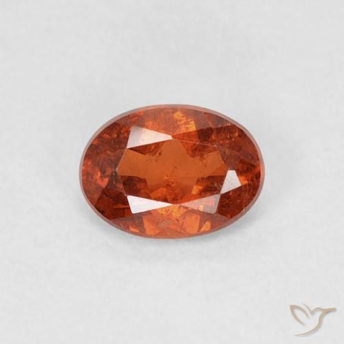 0.64ct Naturale Arancione rossastra Granato spessartite, Ovale, SI