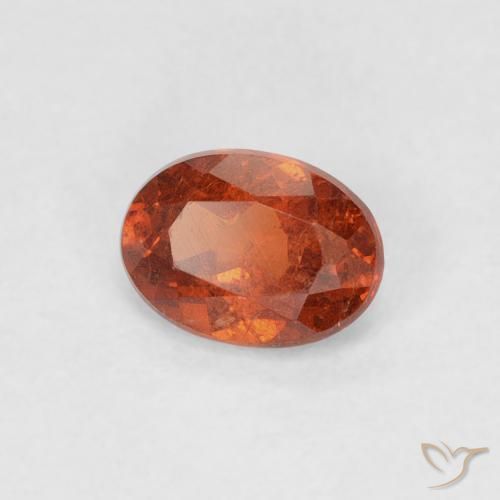Granato spessartite Arancione rossastra naturale da 0.64 ct, Ovale, SI