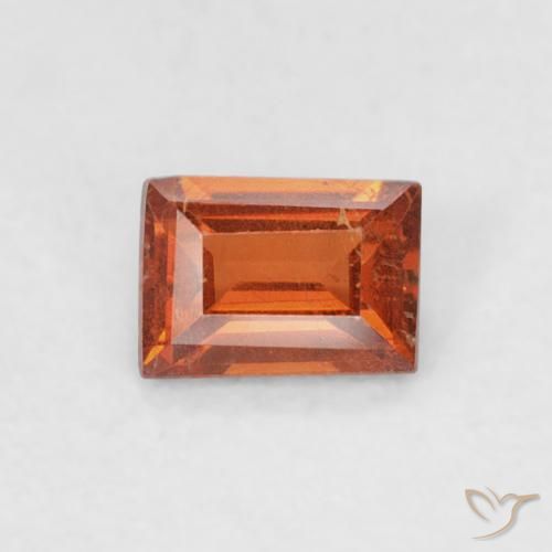 0.30ct Naturale Arancione rossastra Granato spessartite, Taglio a baguette, SI