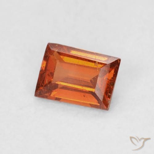 Granato spessartite Arancione rossastra naturale da 0.30 ct, Taglio a baguette, SI
