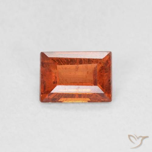 0.56ct Naturale Arancio Medio Granato spessartite, Taglio a baguette, SI