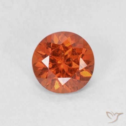 0.48ct Naturale Arancio caldo Granato spessartite, Rotondo, SI