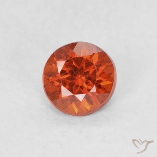 0.33ct Naturale Arancio Medio Granato spessartite, Rotondo, SI