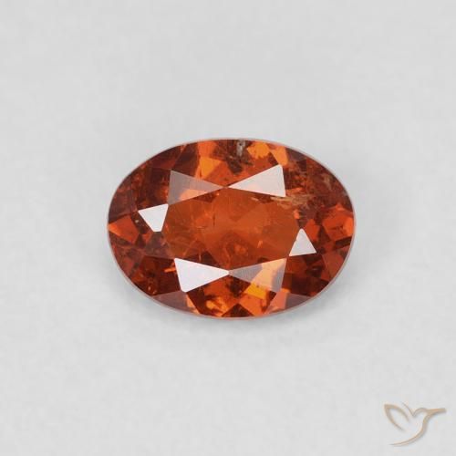 0.70ct Naturale Arancione scuro Granato spessartite, Ovale, SI-I1