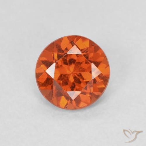 0.65ct Naturale Arancione rossastra Granato spessartite, Rotondo, SI