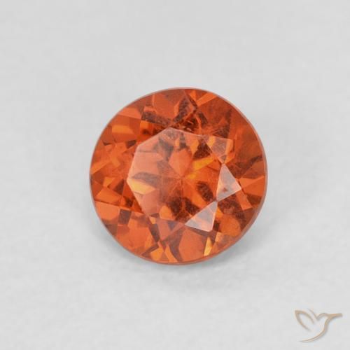 Granato spessartite Arancione rossastra naturale da 0.65 ct, Rotondo, SI