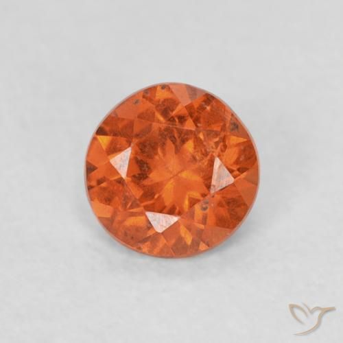 0.37ct Naturale Arancione Ambra Granato spessartite, Rotondo, SI