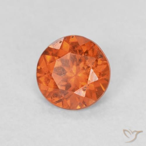 Granato spessartite Arancione Ambra naturale da 0.37 ct, Rotondo, SI