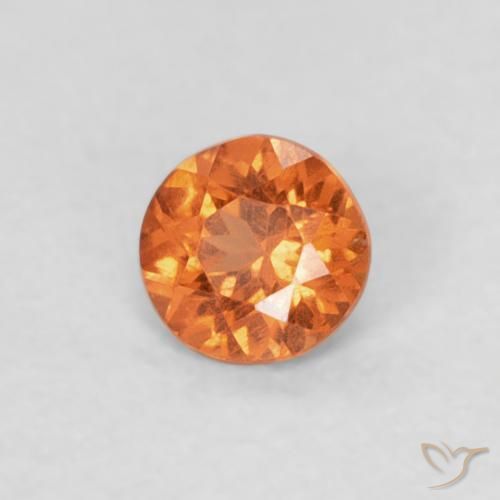Granato spessartite Arancia Fuoco naturale da 0.23 ct, Rotondo, SI