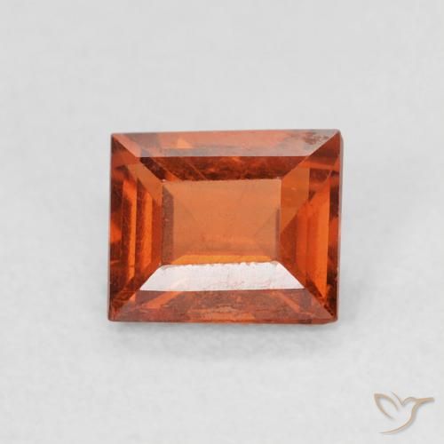 0.67ct Naturale Arancia Fuoco Granato spessartite, Taglio a baguette, VS