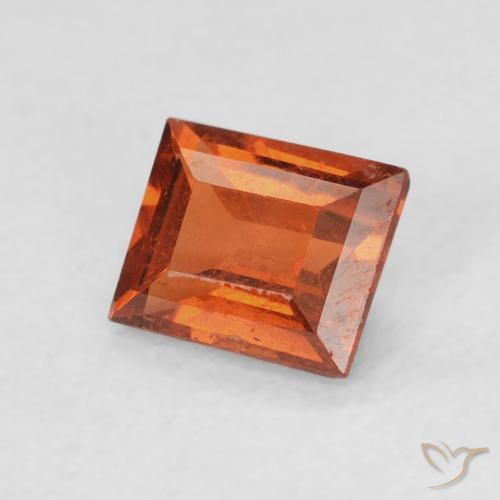 Granato spessartite Arancia Fuoco naturale da 0.67 ct, Taglio a baguette, VS