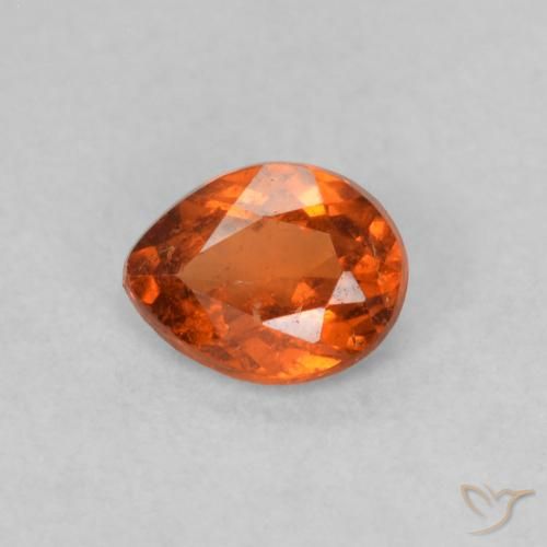 0.39ct Naturale Arancione scuro Granato spessartite, Forma a pera, SI