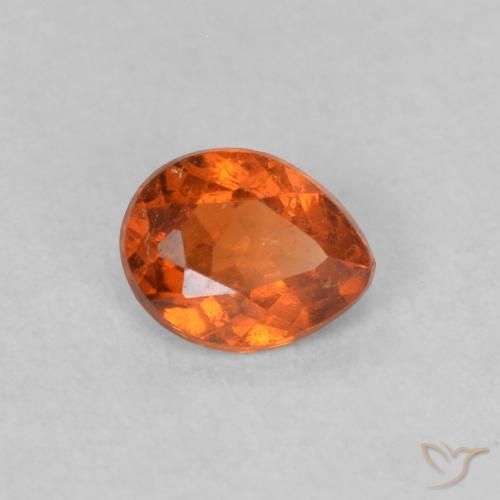 Granato spessartite Arancione scuro naturale da 0.39 ct, Forma a pera, SI