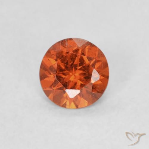 0.34ct Naturale Arancio Medio Granato spessartite, Rotondo, SI