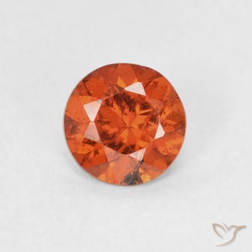 0.51ct Naturale Arancione Ambra Granato spessartite, Rotondo, SI