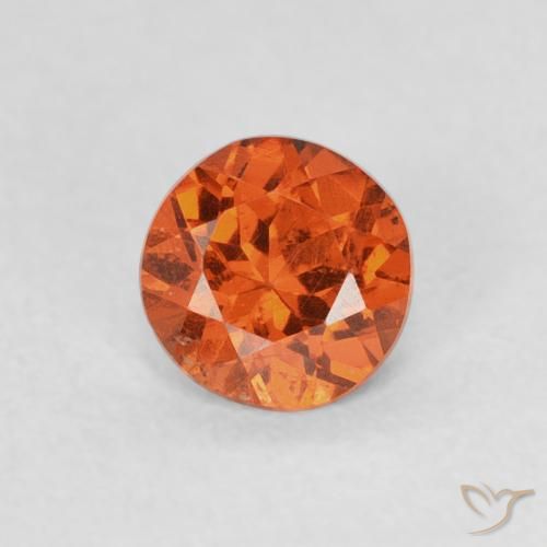 0.57ct Naturale Arancione Ambra Granato spessartite, Rotondo, SI