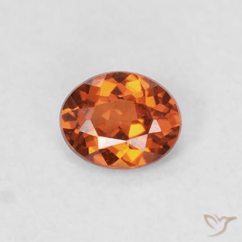 0.36ct Naturale Arancione rossastra Granato spessartite, Ovale, VS