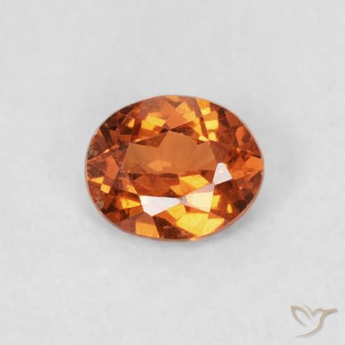 0.25ct Naturale Arancione scuro Granato spessartite, Ovale, VS-SI