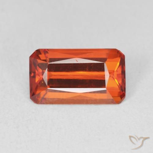 3.57ct Naturale Arancia Fuoco Granato spessartite, Taglio smeraldo, VVS-VS