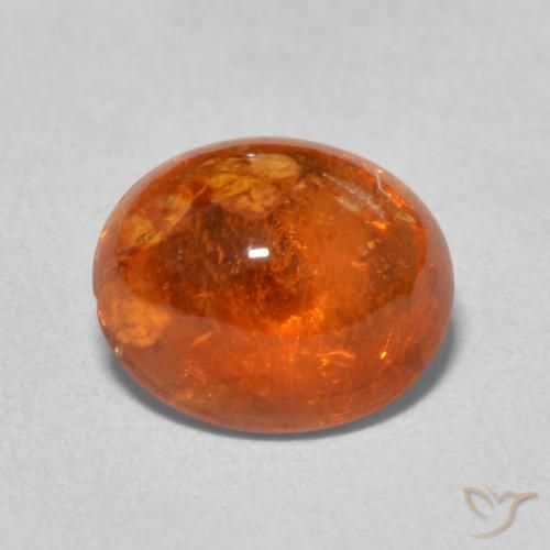 Granato spessartite Arancione rossastra naturale da 4.78 ct, Ovale, Trasparente