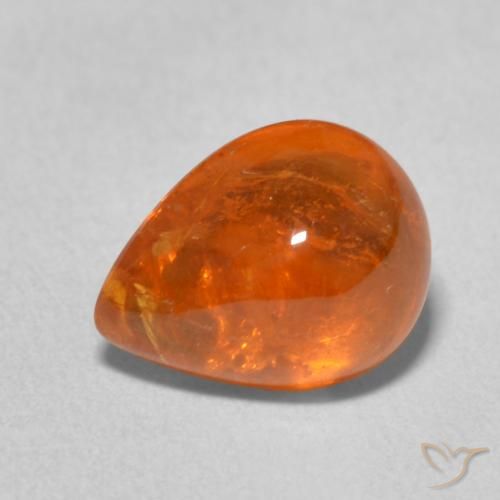 3.99ct Naturale Arancione rossastra Granato spessartite, Forma a pera, Trasparente