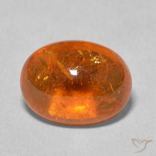 Granato spessartite Arancione rossastra naturale da 4.88 ct, Ovale, Trasparente