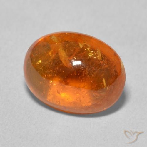 Granato spessartite Arancione rossastra naturale da 4.88 ct, Ovale, Trasparente